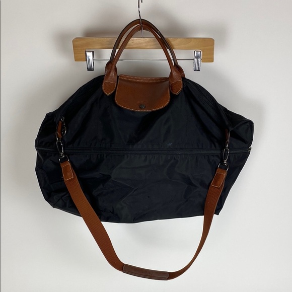 Longchamp Le Pliage Original Expandable Travel Nylon Weekender Black - Picture 1 of 14